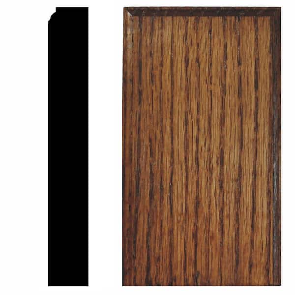1-1/8 in. D x 4-1/2 in. W x 8 in. L Red Oak Wood Stained English Chestnut Plinth Block