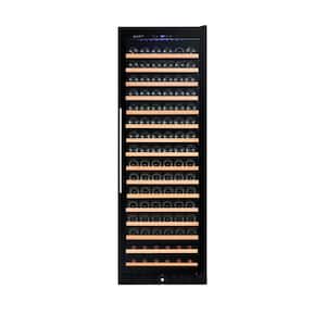 166-Bottle Single Built in Wine Cooler in Smoked Glass