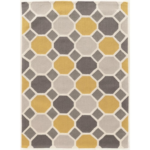 Linon Home Decor Legion Bindi Grey/Gold 2 ft. x 3 ft. Accent Rug