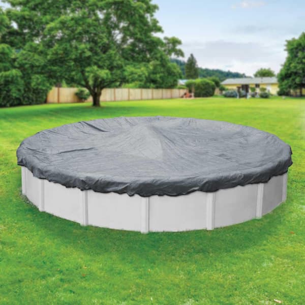 Robelle Dura-Guard Mesh 30 ft. Round Gray and Black Mesh Above Ground Winter Pool Cover