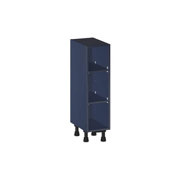 J COLLECTION Laramie 9 in. W x 14 in. D x 34.5 in H Assembled Open Shelf Base Kitchen Cabinet in Painted Blue
