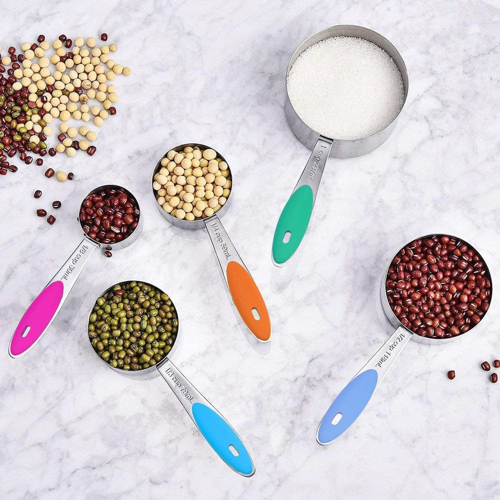 LAIFUCAM 21-Piece Multicolor Stainless Steel Measuring Spoon and Cup ...