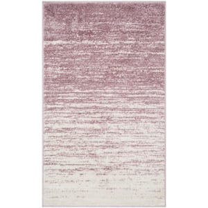 Adirondack Cream/Purple Doormat 3 ft. x 5 ft. Solid Area Rug
