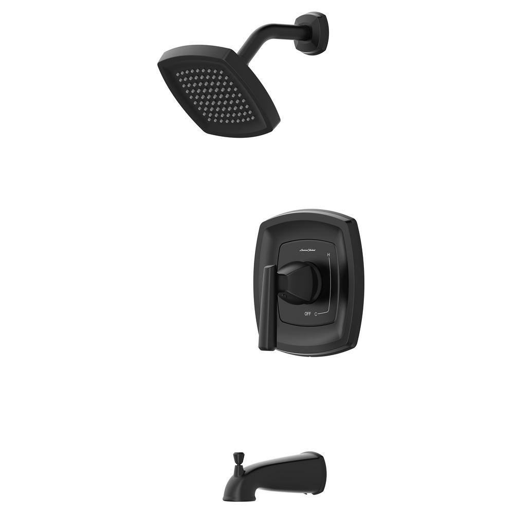 Matte Black Wall Mounted Bathtub Faucet and Shower Trim Kit