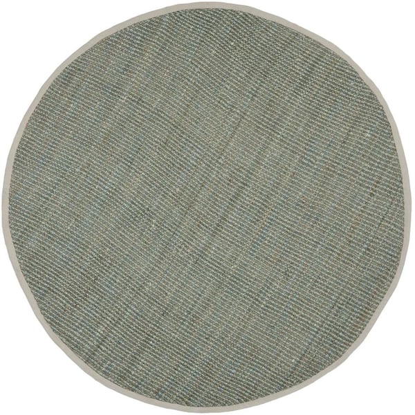SAFAVIEH Natural Fiber Gray 4 ft. x 4 ft. Round Solid Area Rug