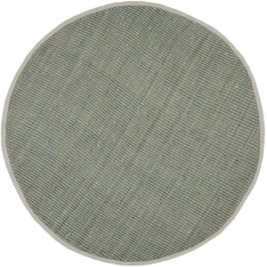 Natural Fiber Gray 5 ft. x 5 ft. Round Solid Area Rug