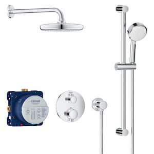 Grohtherm Cube 2-Spray Shower Set with Tempesta 210 in StarLight Chrome