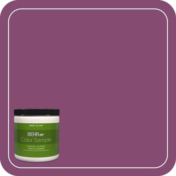 BEHR PREMIUM PLUS 8 oz. #680B-7 Sugar Plum Semi-Gloss Interior/Exterior Paint & Primer Color Sample