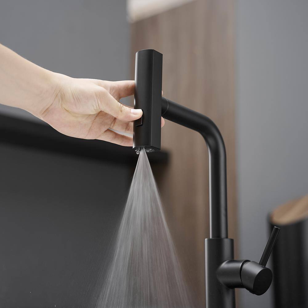 Matte Black Stainless Steel Pull Down Kitchen Faucet