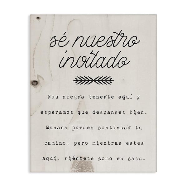 Stupell Industries Be Our Guest Here by Lil' Rue Gallery Wrapped Unframed Typography Graphic Art Print 20 in. x 16 in.
