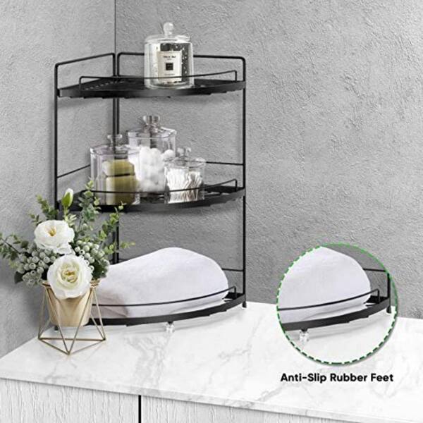 Dyiom Corner Bathroom Organizer, Freestanding, Shower Caddy, in Black