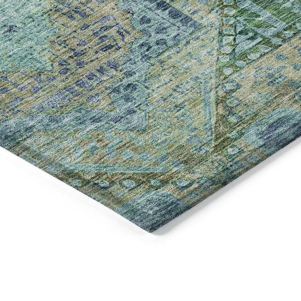 Chantille Machine Washable Indoor/Outdoor Abstract ACN1929 Green 2 ft. 3 in. x 7 ft. 6 in. Runner Rug