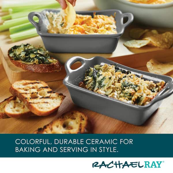 Rachael Ray 3-Piece Dark Gray Ceramic Bakeware Set
