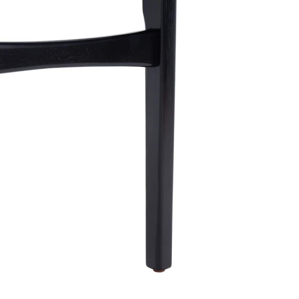 Mid-Century Sleek Black Wood Bar Stool, Set of 2