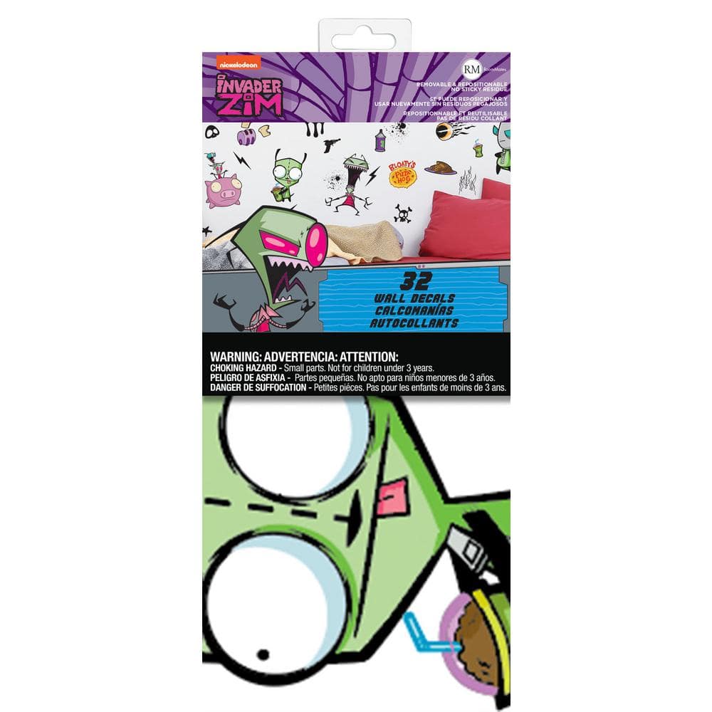 Invader Zim Green and Black Peel and Stick Wall Decals