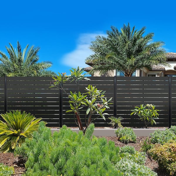 5.5 in. x 72 in. x.75 in. Wood Plastic Composite Fence Board, Flat Edge Both Sides, Sanded Finish - Charcoal (4-Pack)