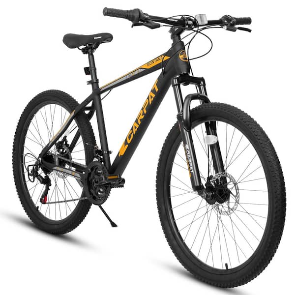ITOPFOX 26 in. Adult Mountain Bike with Aluminum Frame Shock and 21-Speed Disc Brake in Orange