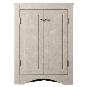 17.2 in. W x 17.2 in. D x 31.5 in. H White Linen Cabinet in White Marble with Adjustable Shelves