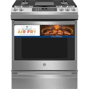 30 in. 5.6 cu. ft. Slide-In Gas Range with Self-Cleaning Convection Oven and Air Fry in Stainless Steel