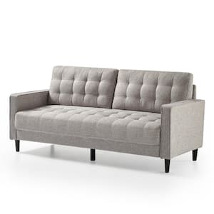 Benton 3-Seat Soft Grey Upholstered Sofa