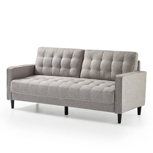 Zinus Benton 3-Seat Soft Grey Upholstered Sofa