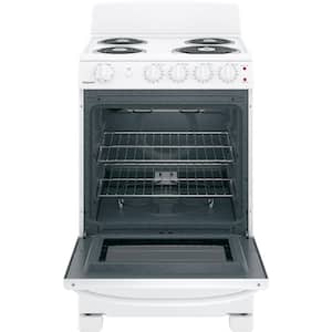 24 in. 4 Burner Element Free-Standing Electric Range Oven in White