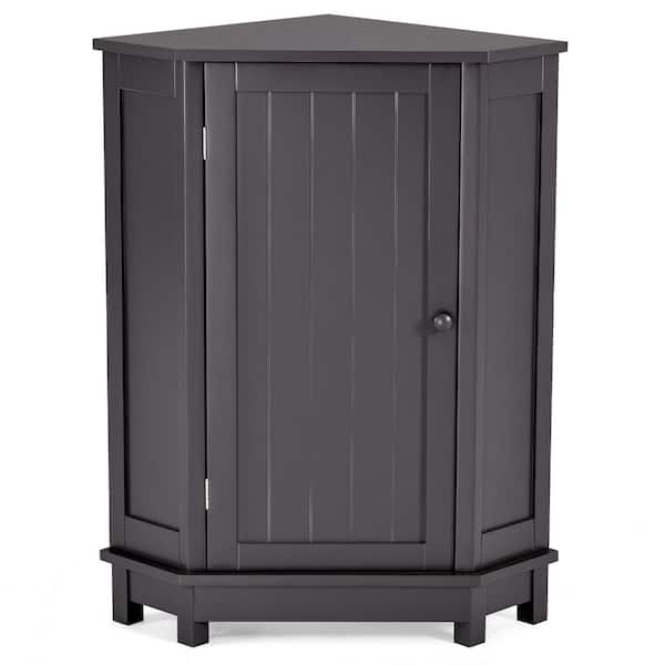 Unbranded Modern 17.5 in. W x 17.5 in. D x 31.5 in. H in Grey MDF Triangle Ready to Assemble Corner Cabinet