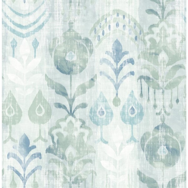 A-Street Prints Pavord Floral Shibori Green Nonpasted Non Woven Wallpaper Sample