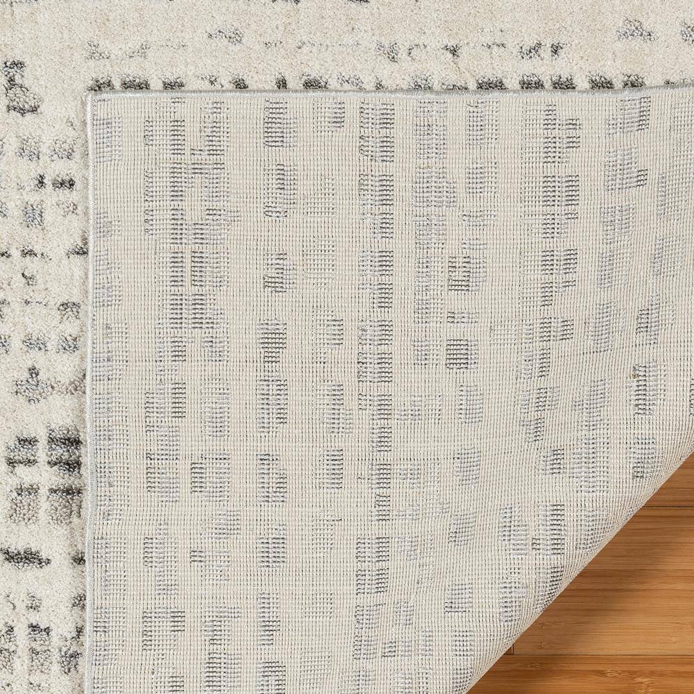 Ivory and Gray Tufted Synthetic Runner Rug, 2'2" x 6'