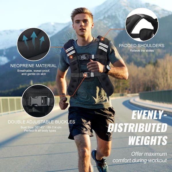 VEVOR Weighted Vest, 20 lbs. Weight Vest with Reflective Stripe