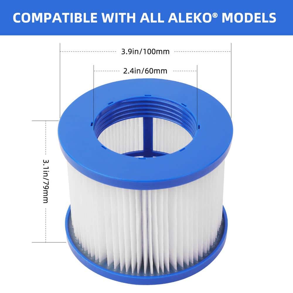 Blue and White Inflatable Hot Tub Spa Filter Cartridge Set
