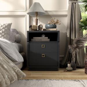 Karl Black 2-Drawer 20 in. Nightstand