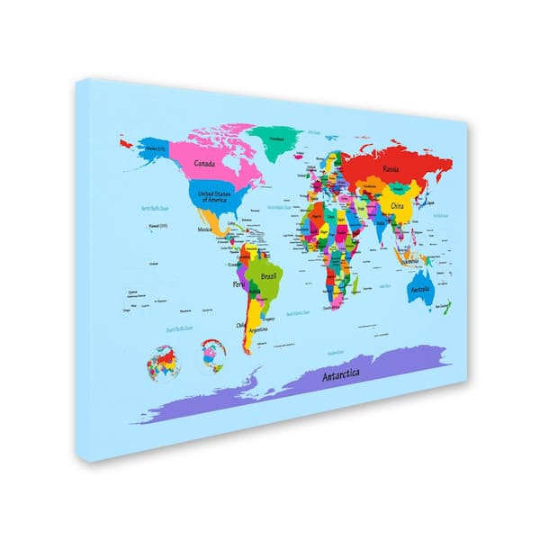 MAP OF THE WORLD POLITICAL MAP POSTER PRINT WALL DECOR SIZE 59*39in 