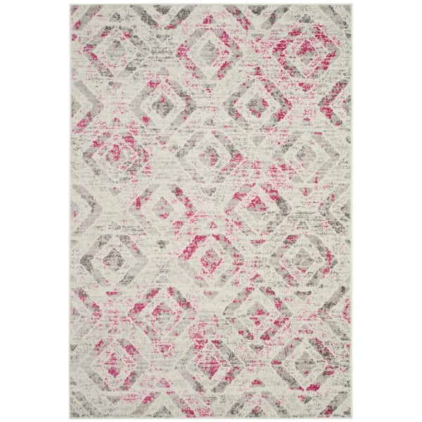 SAFAVIEH Skyler Ivory/Pink 5 ft. x 8 ft. Geometric Area Rug