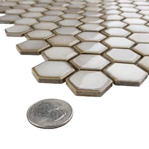 Hudson 1 in. Hex Dove Grey 11-7/8 in. x 13-1/4 in. Porcelain Mosaic Tile (11.2 sq. ft./Case)