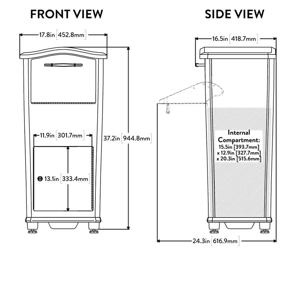 Red Aluminum Lockable Parcel Drop Box with Rotating Drum