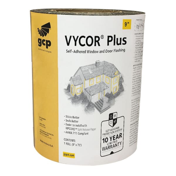GCP Applied Technologies Vycor Plus 9 in. x 75 ft. Roll Fully-Adhered Flashing Tape (56 sq. ft.)