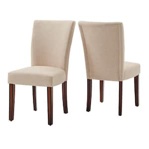 Beige Linen Parsons Dining Chairs (Set of 2)