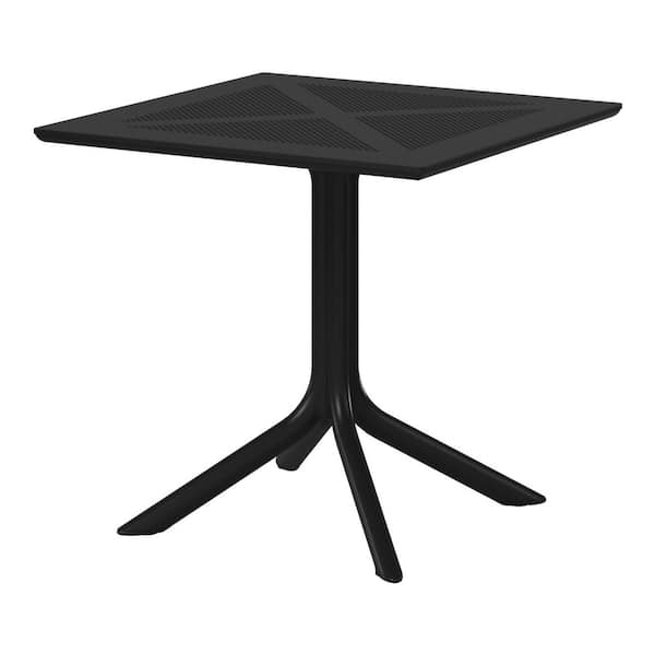 WESTIN OUTDOOR FrondandForm Modern Outdoor Patio Poly Plastic 31.5 in. Square Dining Table in Black