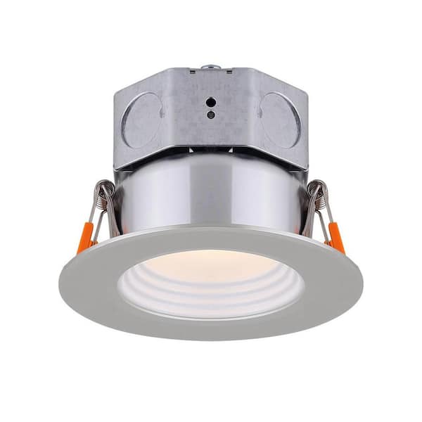 Unbranded 3 in. Nickel New Construction IC Rated Recessed Integrated LED Kit