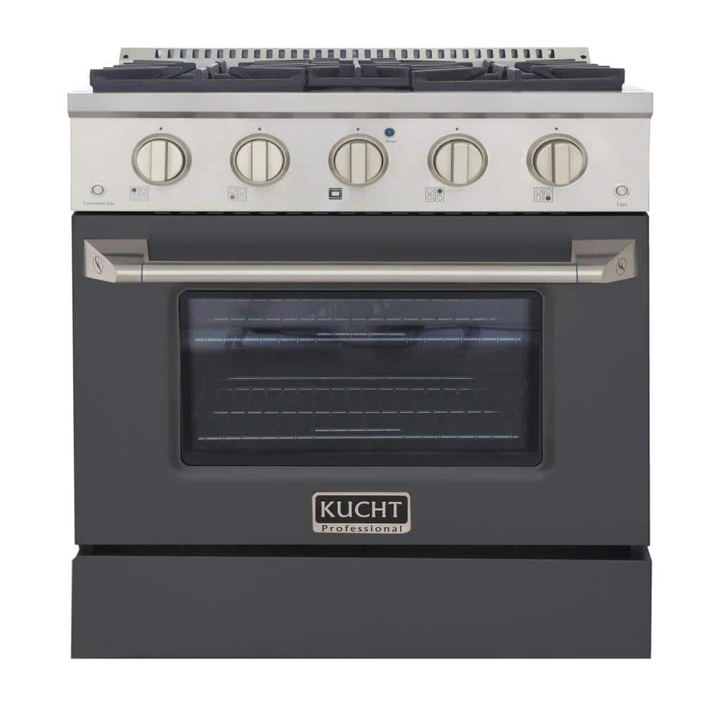30-inch Cement Gray Stainless Steel Dual-Fuel Convection Range