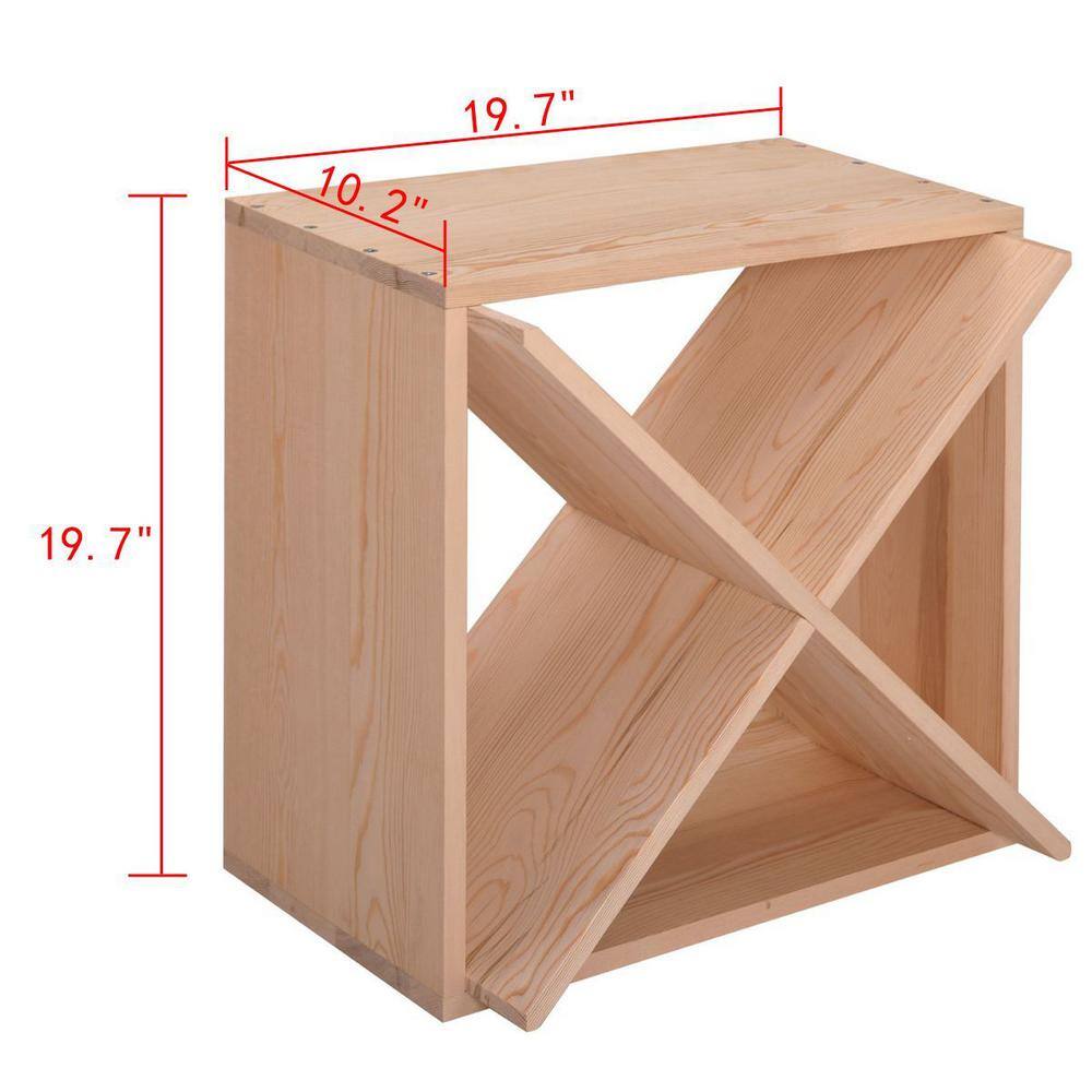 Natural Fir 24-Bottle Stackable Tabletop Wine Rack