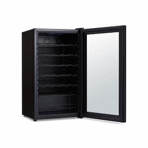 Shadow Series 24 in. Single Zone Temperature 34-Wine Bottles Beverage & Wine Cooler in Black Mirrored Finish