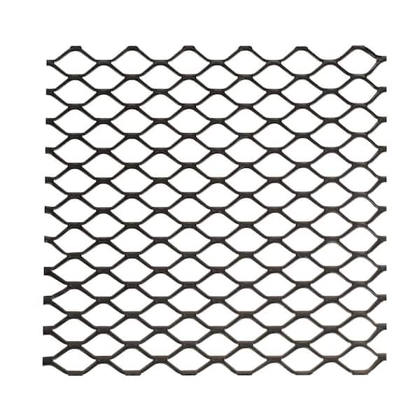 48 in. x 36 in. Black Aluminum Light Gauge Expanded Metal Grille Screening Panel Insert