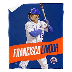 MLB Mets 23 Francisco Lindor Silk Touch Sherpa Multicolor Throw