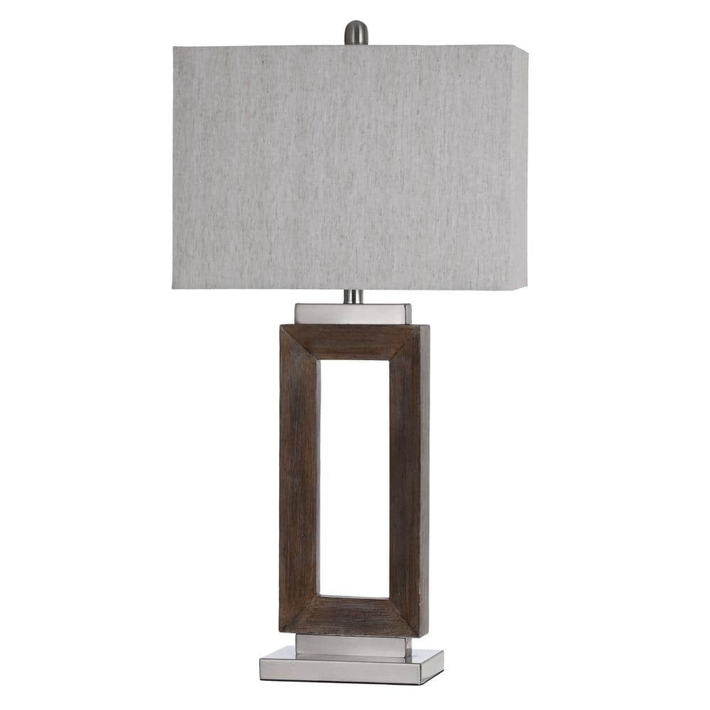 Eamon 32 in. Light Blue Table Lamp with Brushed Steel Accents price history on PriceWatchPro