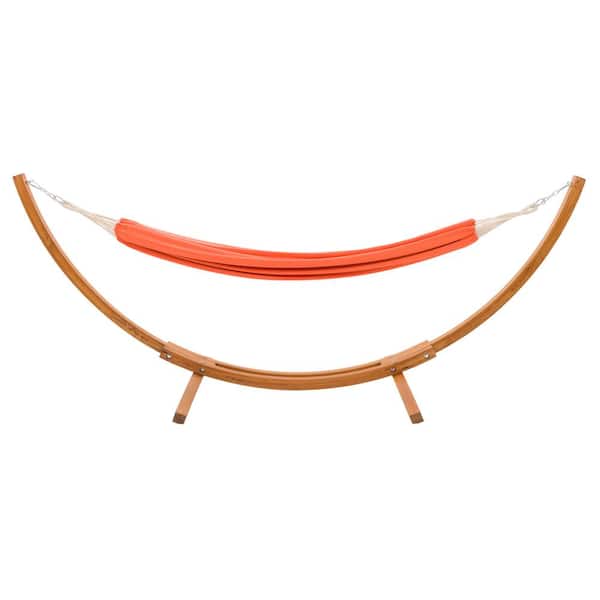 CorLiving Warm Sun 10.4 ft. Free Standing Hammock Bed Hammock with Stand in Orange