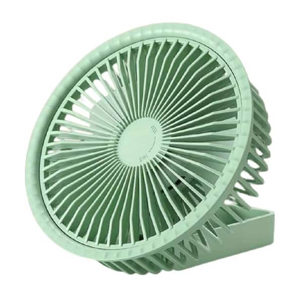 Portable Micro-USB Powered 6 in. 1 Fan Speeds Desk Fan in Green, 360° Adjustment, Powerful Wind and Ultra Quiet