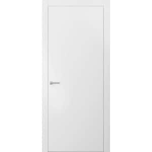 0010 24 in. x 80 in. Flush No Bore White Finished Pine Wood Interior Door Slab with Hardware
