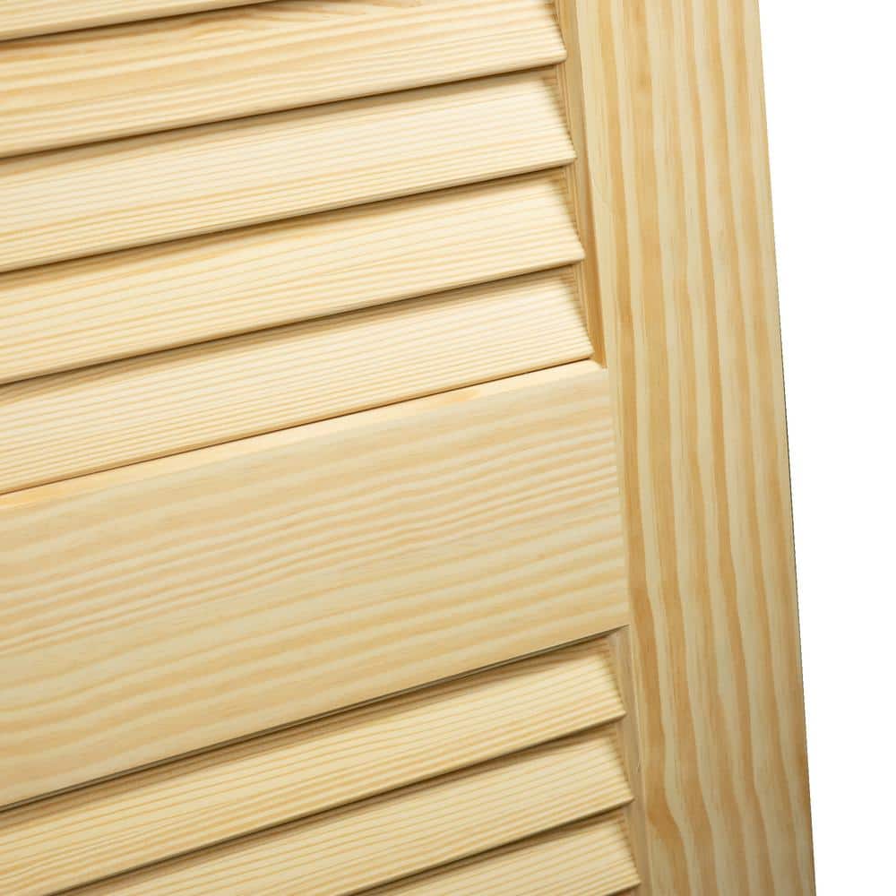 Plantation Style Solid Pine Louvered Unfinished Door 80"x18"